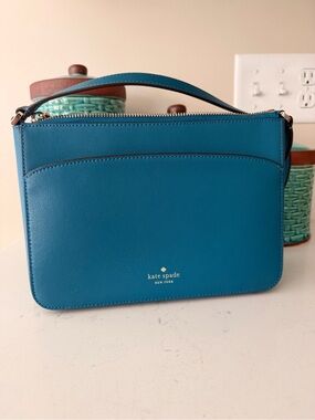 kate spade Teal Leather Satchel with Top Handle